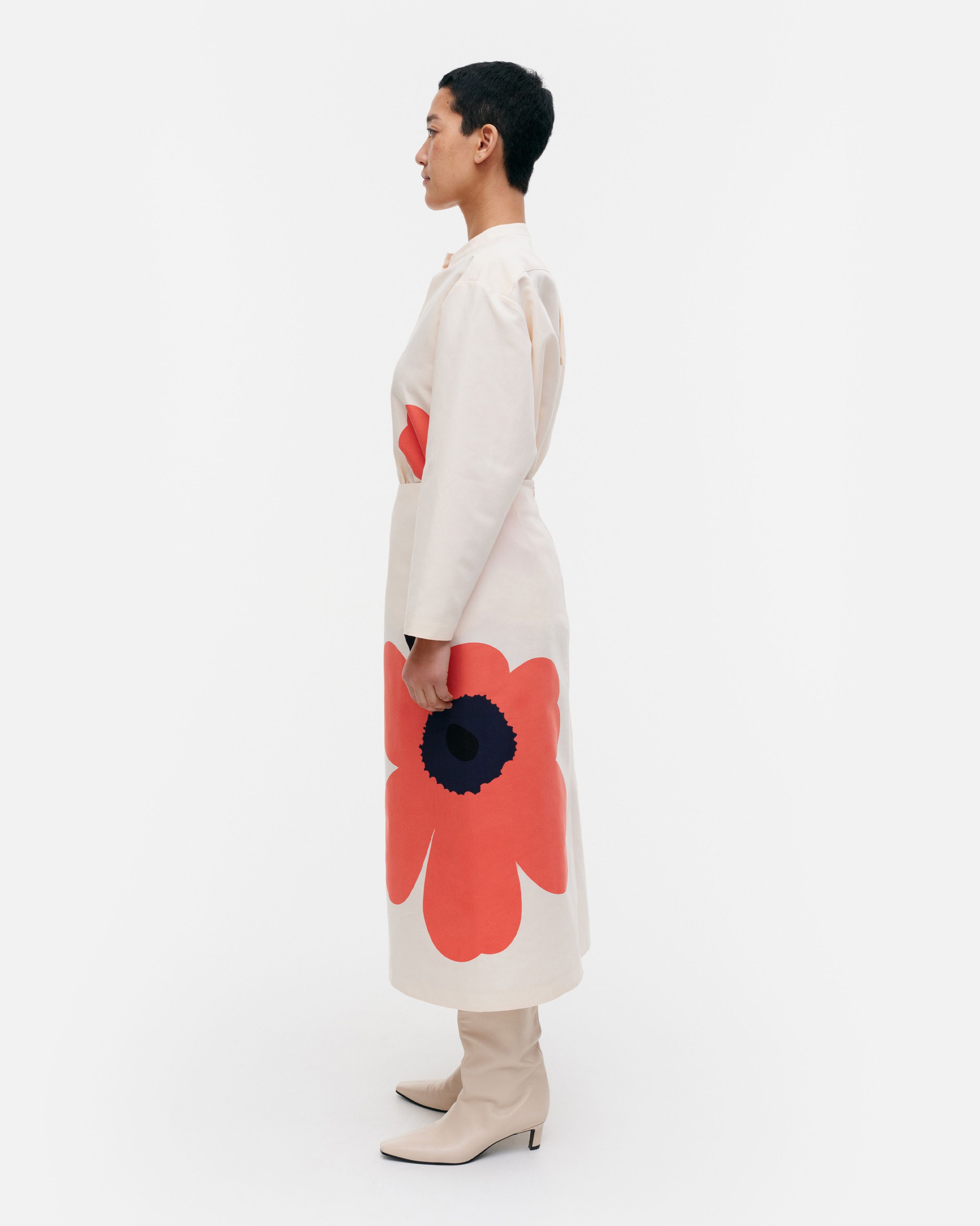 Kaksi Heijastus Unikko Cotton linen skirt