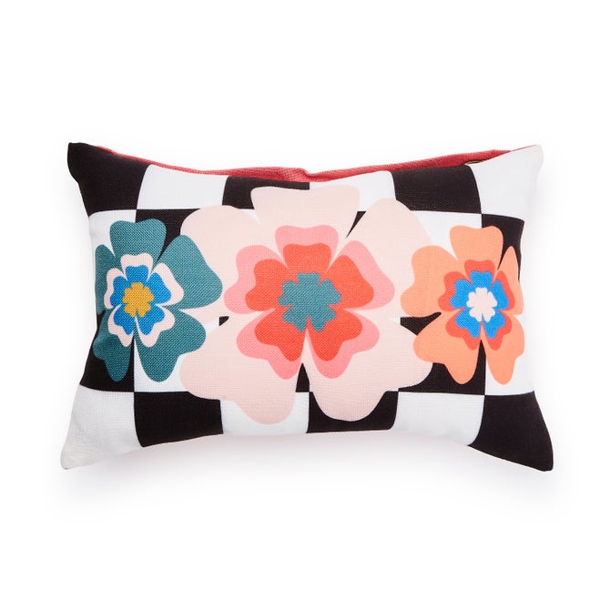 Dolce Vita Outdoor Red Flower Throw Pillow