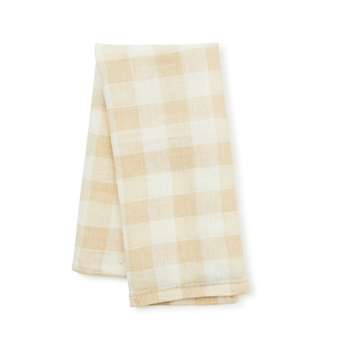 Navy Check Linen Dish Towel