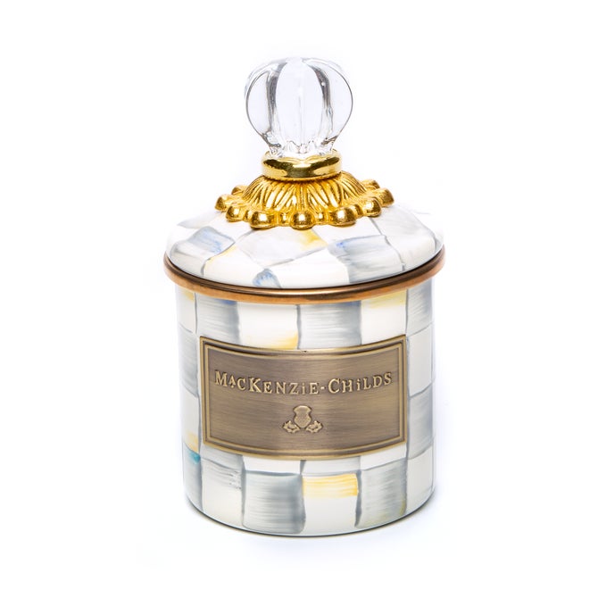 Sterling Check Enamel Canisters