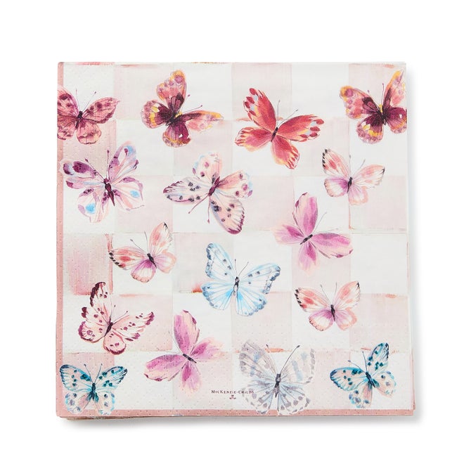 Rosy Check Dinner Paper Napkins