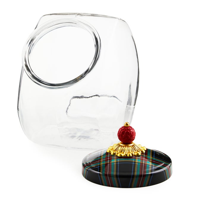 Cookie Jar with Black Tartan Lid