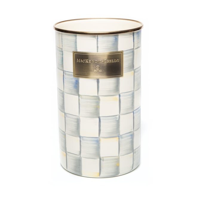 Mocha Check Utensil Holder