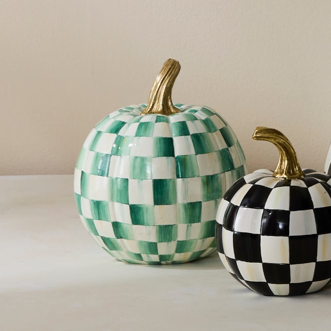 Emerald Check Small Pumpkin