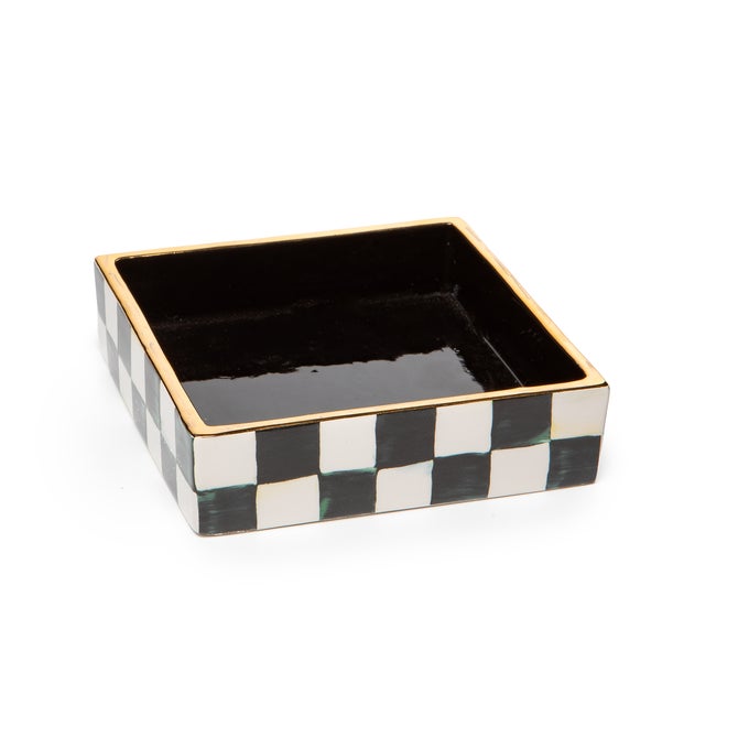 Sterling Check Cocktail Napkin Holder