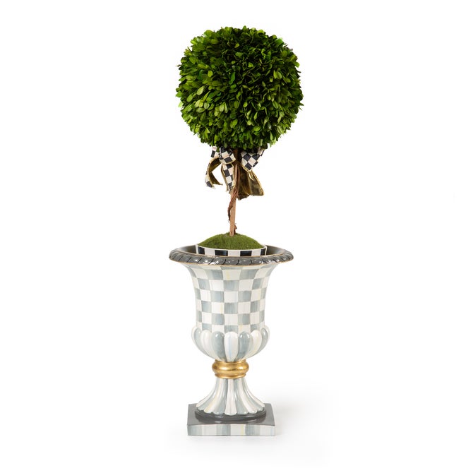 Sterling Check Pedestal Tabletop Urn