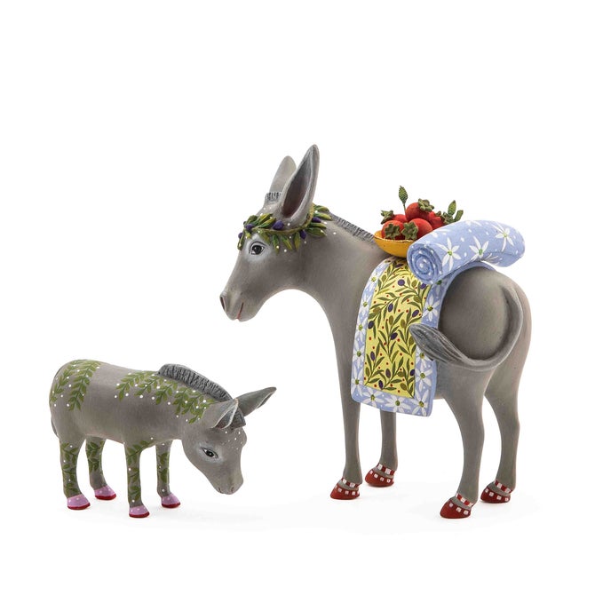 Patience Brewster Nativity Mother & Baby Donkey Figures