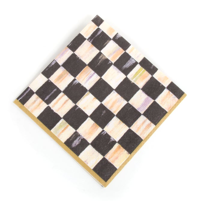 Rosy Check Luncheon Paper Napkins