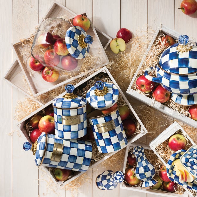 Cookie Jar with Royal Check Lid