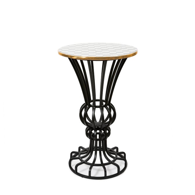 Courtly Check Pedestal Accent Table