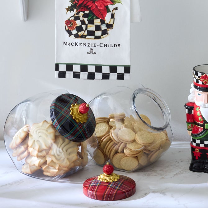 Cookie Jar with Red Tartan Lid