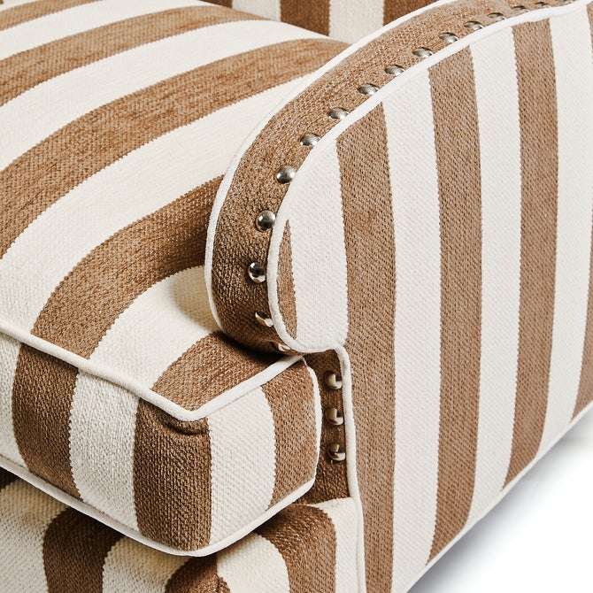 Marquee Brown Stripe Chenille Wing Chair
