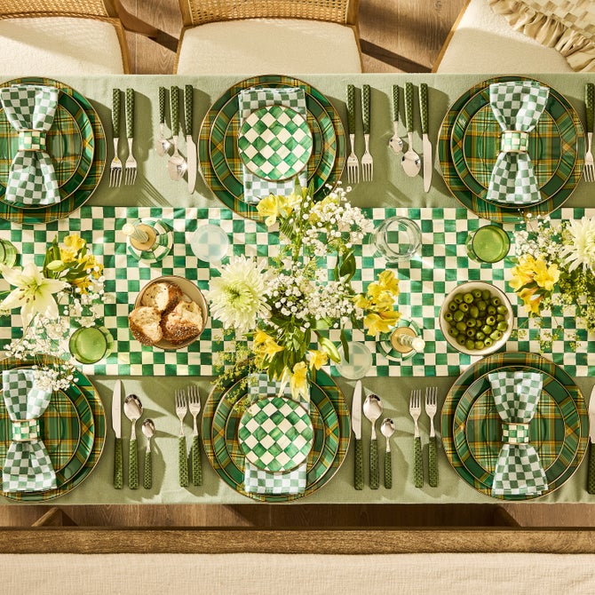 Emerald Check Table Runner