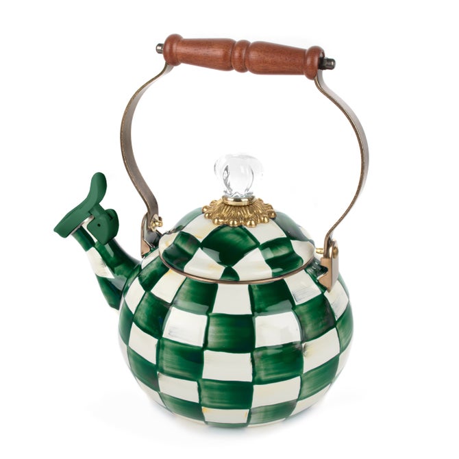 White Flower Market Whistling Tea Kettle