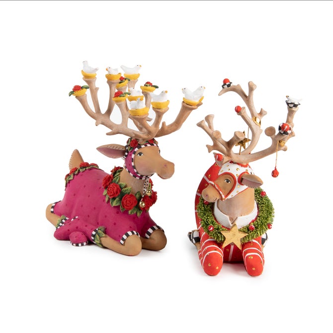 Patience Brewster Dash Away Sitting Prancer Reindeer Figure