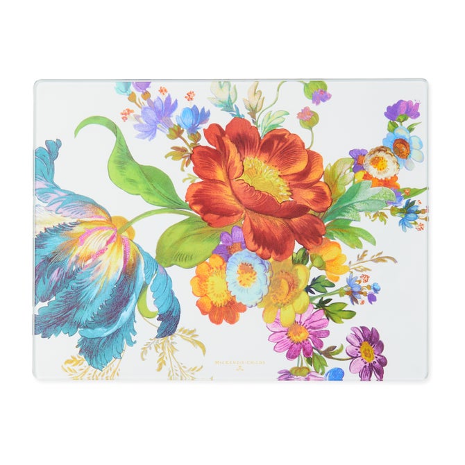 Flower Market Glass Cutting Boards, Set of 2