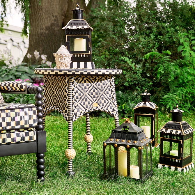 Courtly Stripe Small Candle Lantern