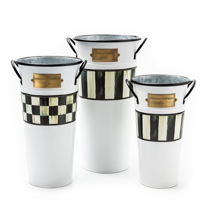 Spectator Galvanized Flower Buckets, Set of 3