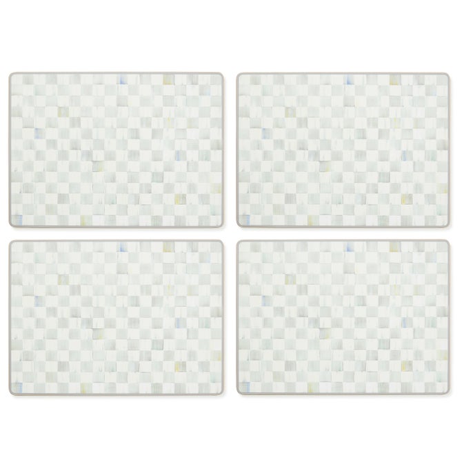 Sterling Check Cork Back Placemats, Set of 4