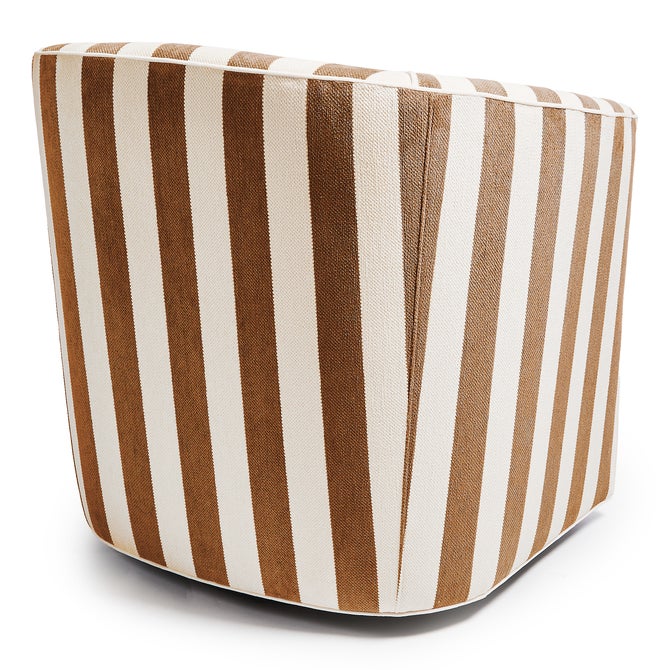 Marquee Brown Stripe Chenille Swivel Chair