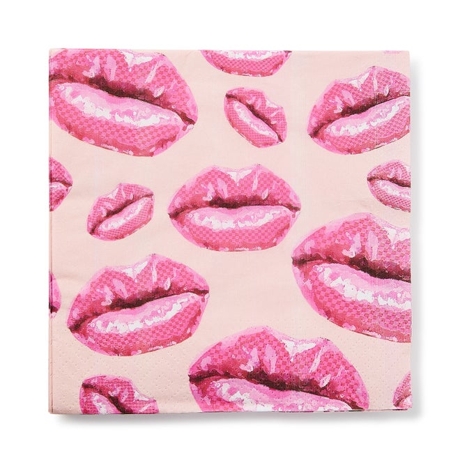 Rosy Check Dinner Paper Napkins