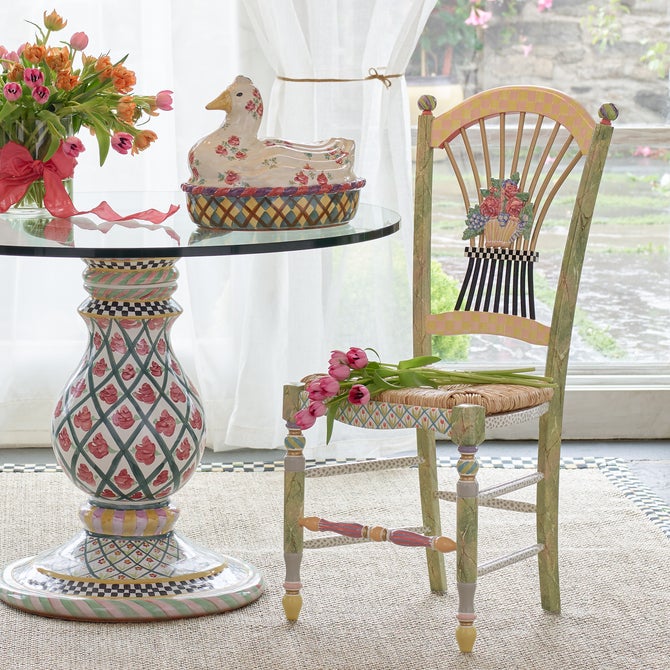 Light Flower Basket Side Chair