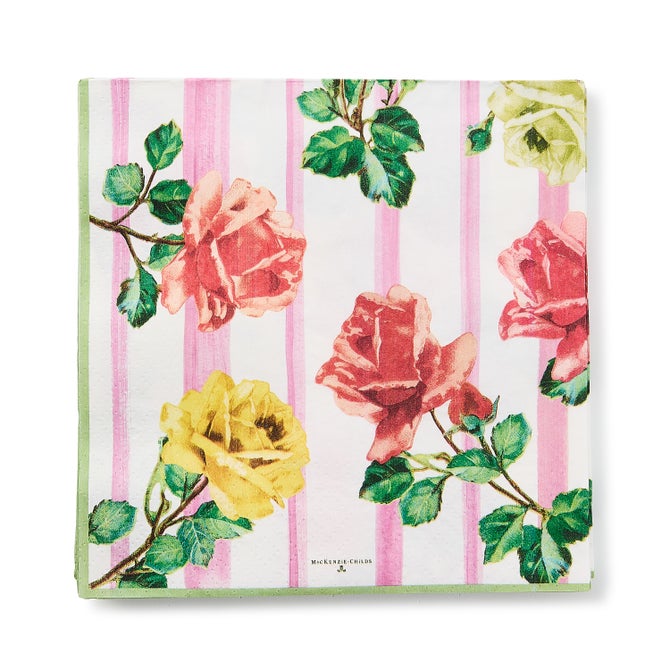 Rosy Check Dinner Paper Napkins