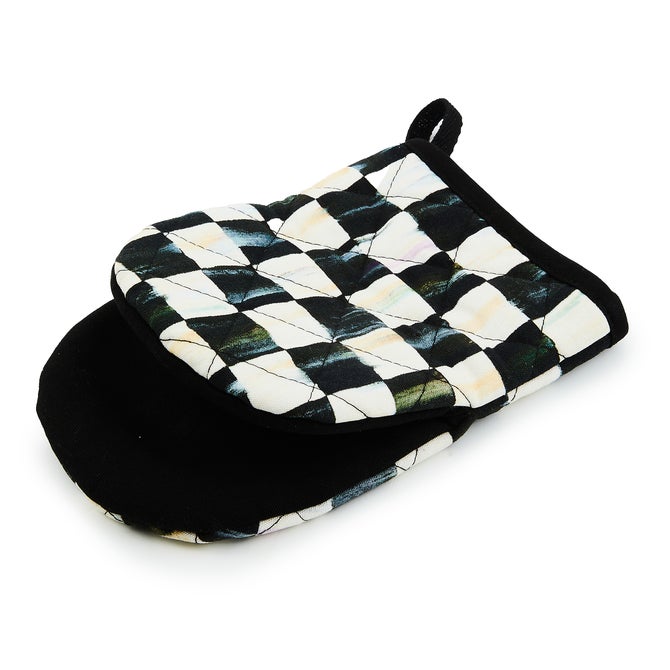 Mocha Check Mini Oven Mitt