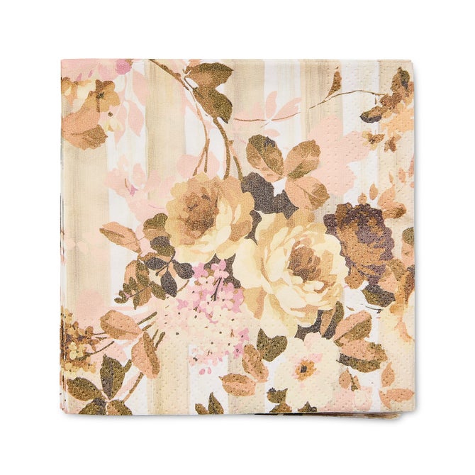 Rosy Check Cocktail Paper Napkins
