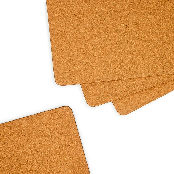 Mocha Wild Rose Cork Back Placemats, Set of 4