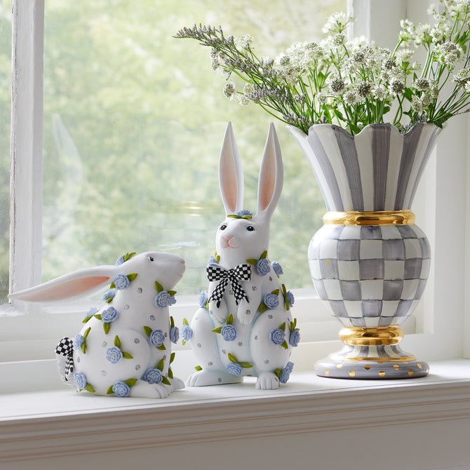 Patience Brewster Periwinkle Peony Sitting Rabbit