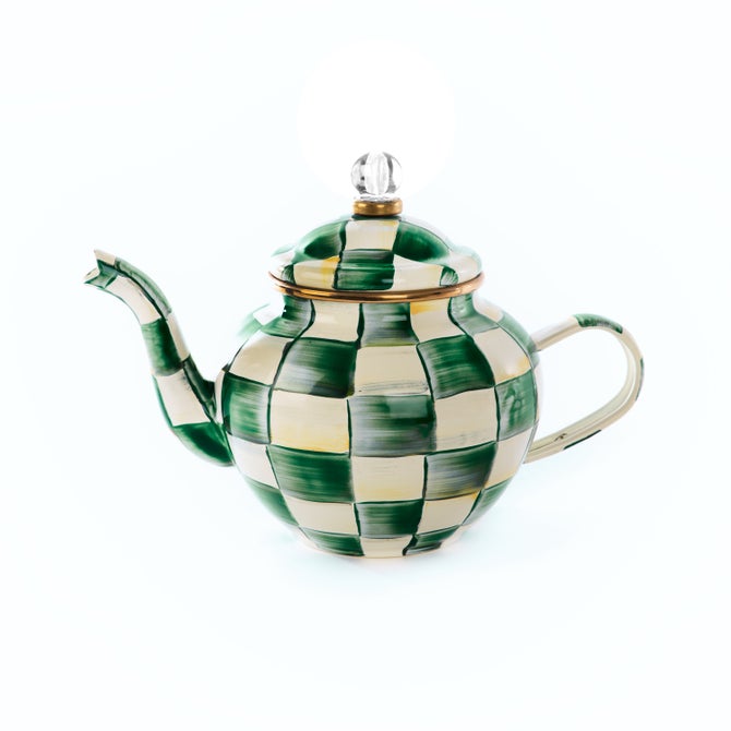 Enamel Check 4 Cup Teapot