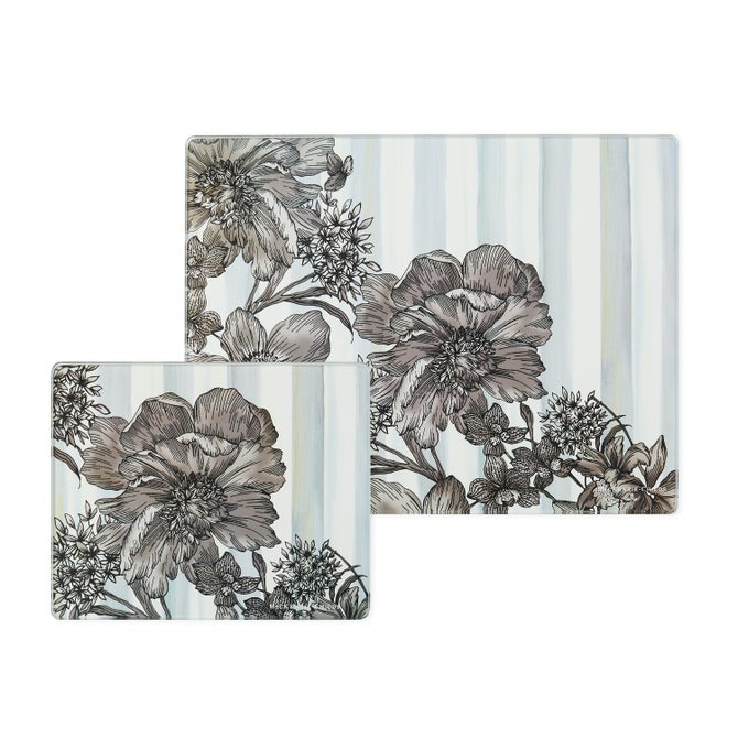 Flower Market Glass Cutting Boards, Set of 2