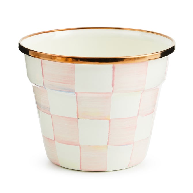 Mocha Check Small Garden Pot