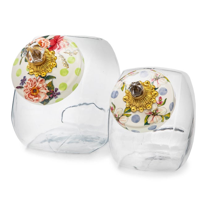 Sweets Jar with Wildflowers Blue Lid
