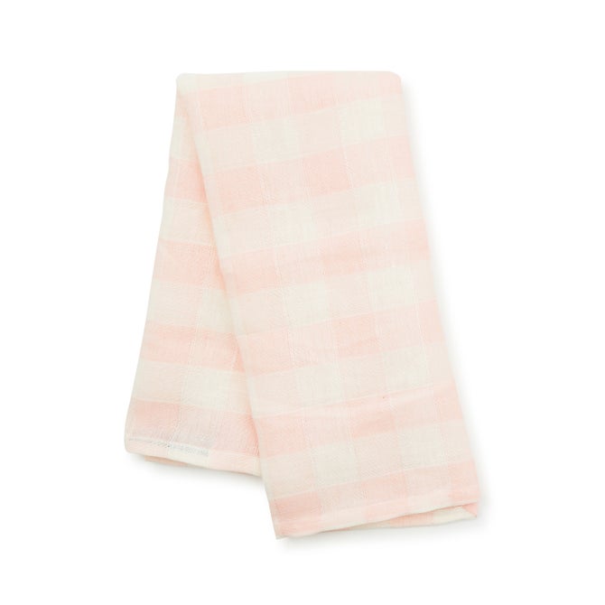 Navy Check Linen Dish Towel