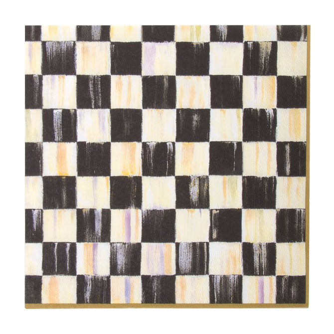 Rosy Check Dinner Paper Napkins