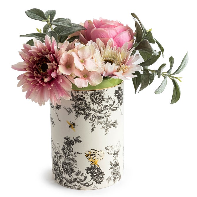 Butterfly Toile Short Vase