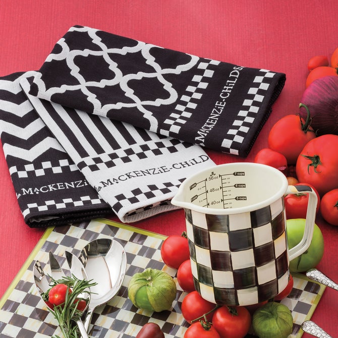 Black & White Zig Zag Dish Towels, Set of 3