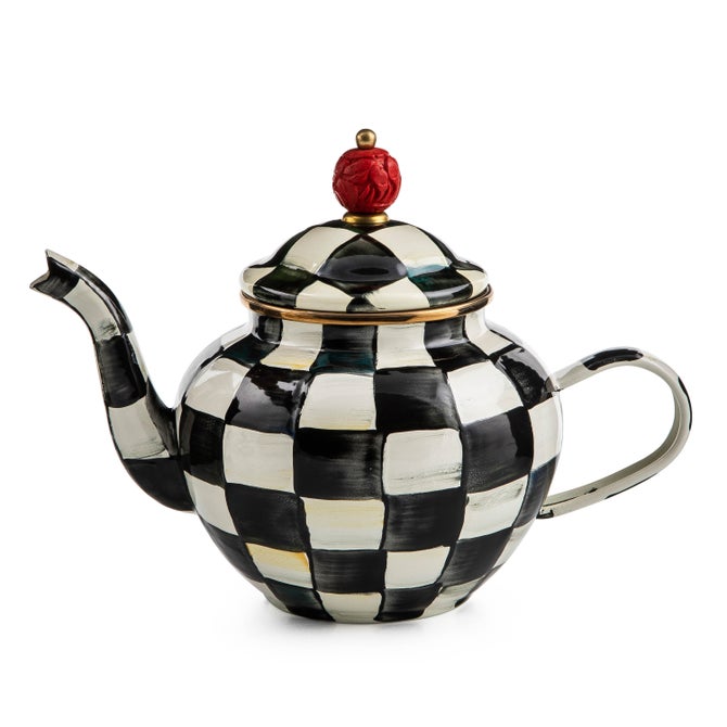 Enamel Check 4 Cup Teapot