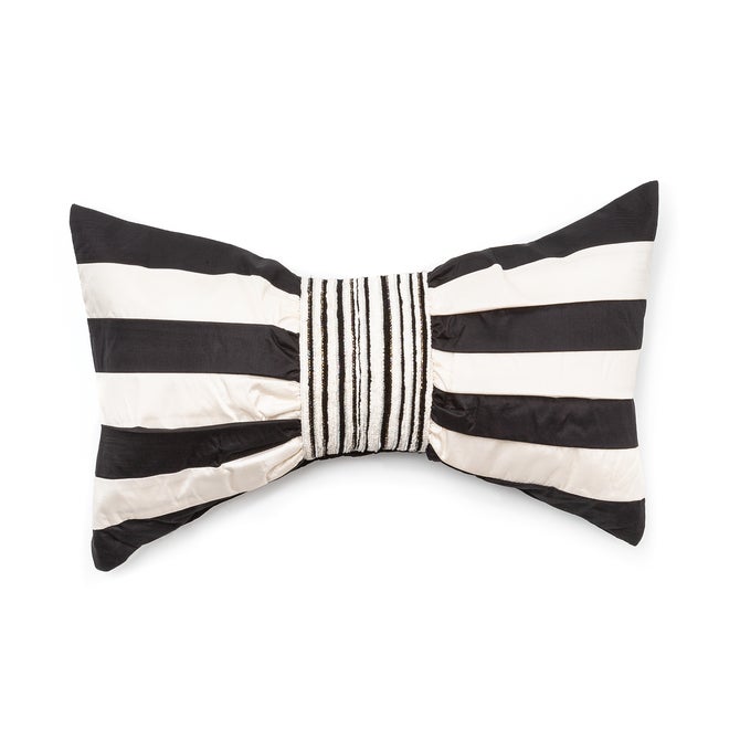 Pink Check Bow Throw Pillow