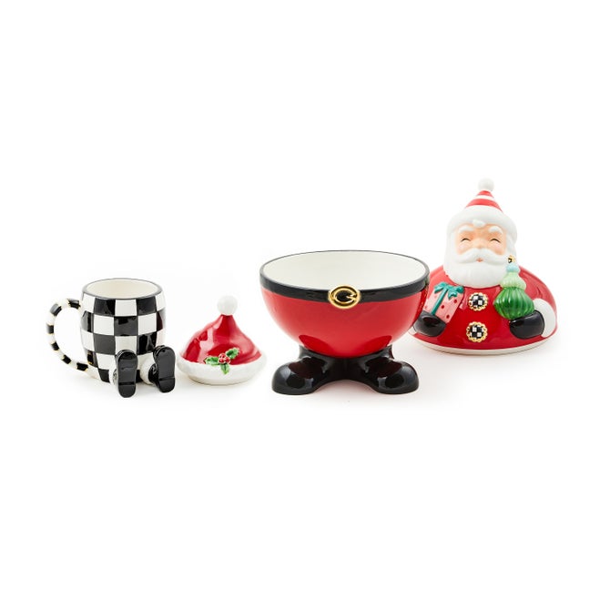 Santa Cookie Jar & Lidded Mug Set