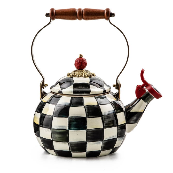 White Flower Market Whistling Tea Kettle