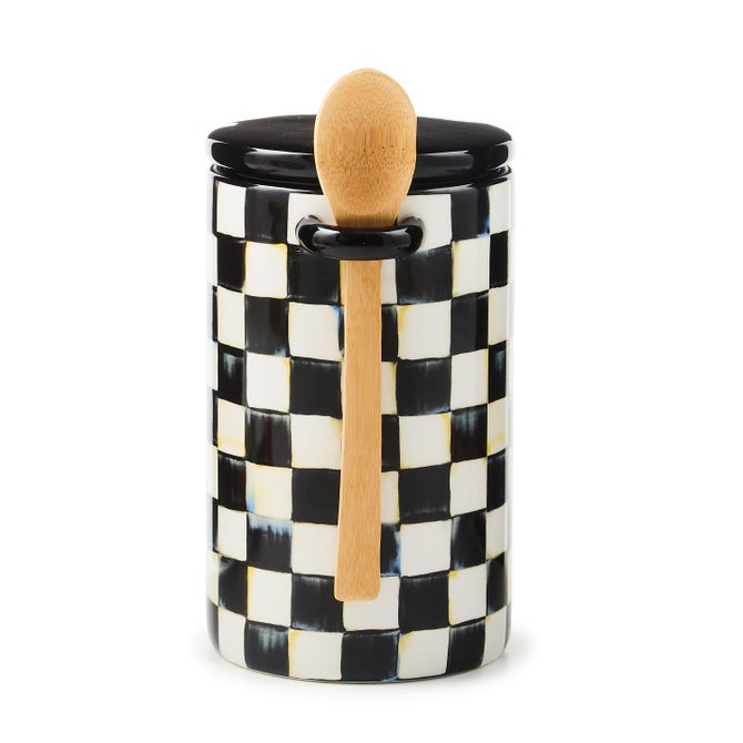 Rosy Check Farmhouse Canisters, Set of 2