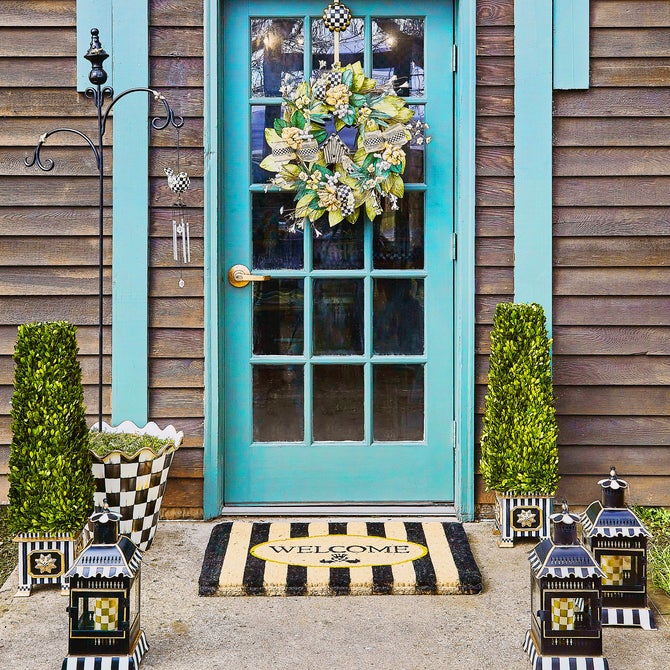 Courtly Stripe Small Candle Lantern