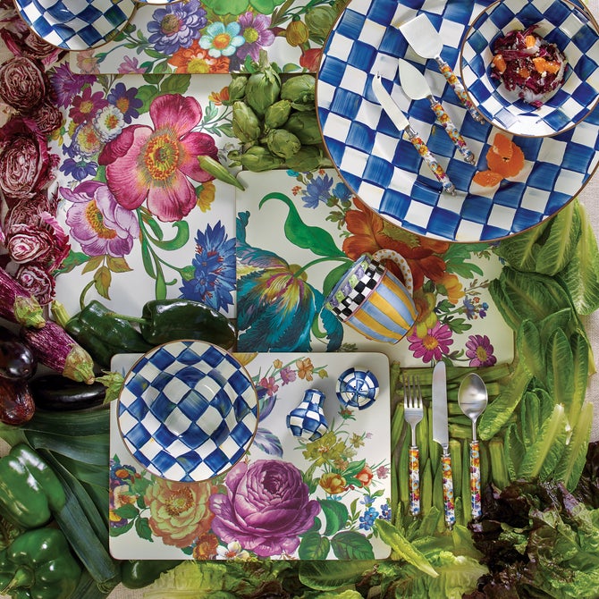 White Flower Market Placemats, Set of 4