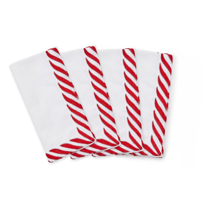 Peppermint White Napkin, Set of 4