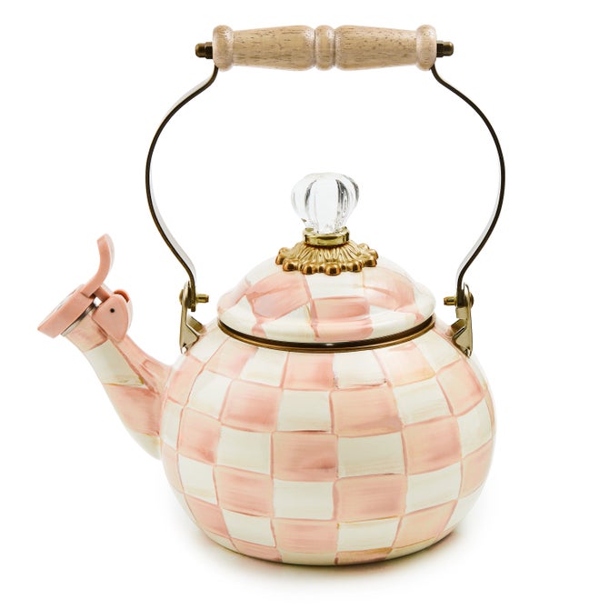 White Flower Market Whistling Tea Kettle