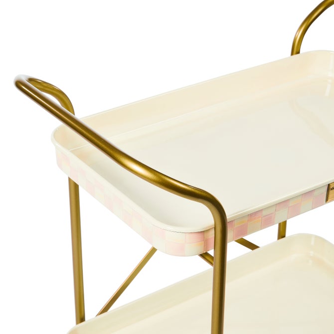 Rosy Check 2-Tier Kitchen Cart