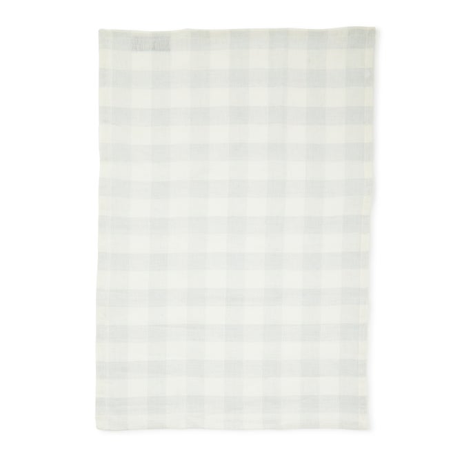Grey Check Linen Dish Towel